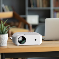 Projecteur VIVIBRIGHT F10, qualité 1080P, objectif à mise au point manuelle, design portable avec prise en charge jusqu'à 4K