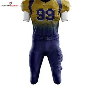 Uniformes de football américain de conception personnalisée de haute qualité meilleure impression sublimée à séchage rapide à manches courtes respirant - Product Image 5