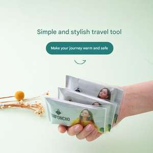 Imperméable de randonnée pliable et jetable pour enfants, en PE, imperméable, coupe-vent, respirant, portable, pour les jours de pluie en plein air - Product Image 4