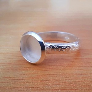 แหวนเงินสเตอร์ลิง925แข็งทรงกลมหนา6มม. แบบ DIY ฐานเป็นที่ระลึกสำหรับการทำเครื่องประดับขายส่ง - Product Image 3