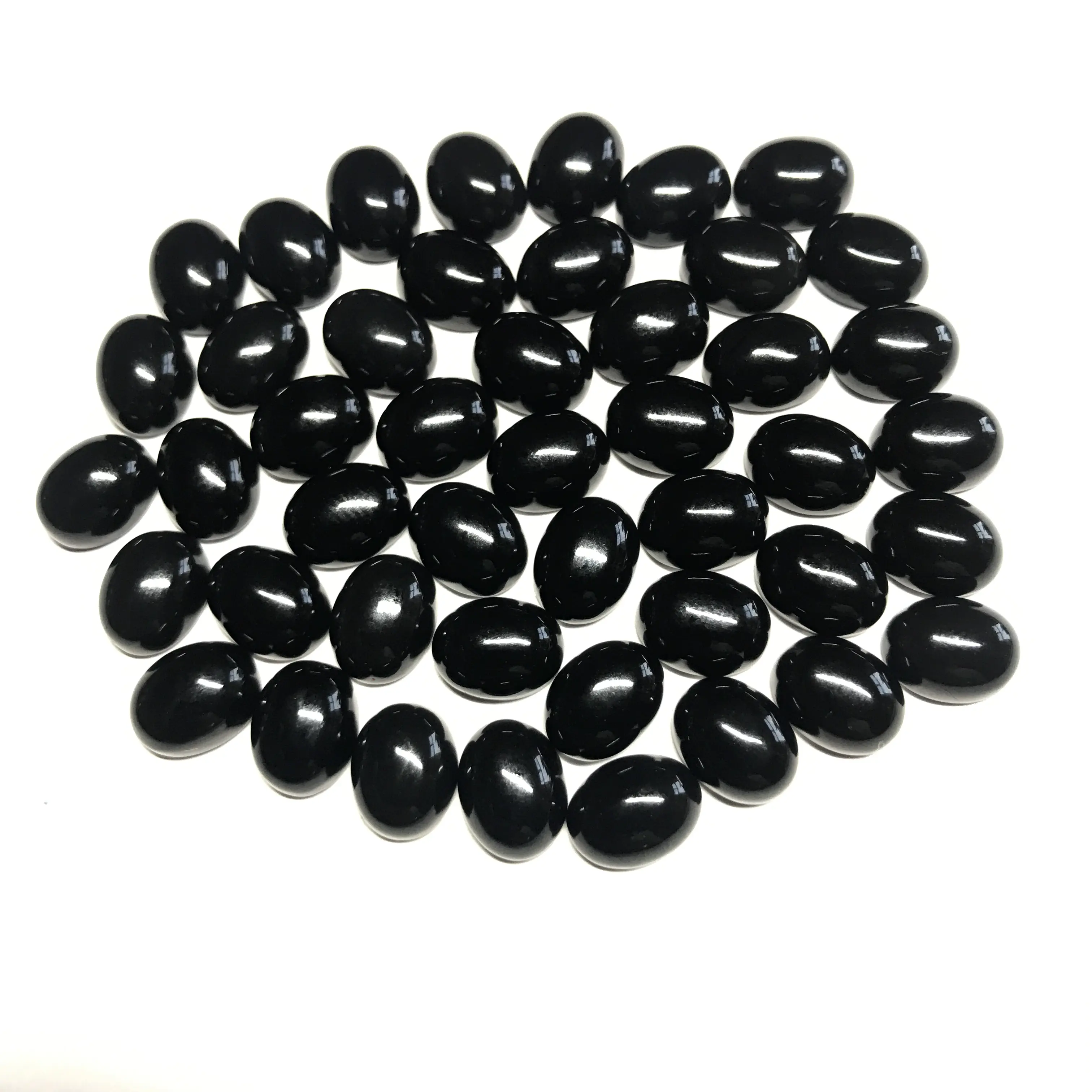 7x9mm natürlicher schwarzer Onyx loser ovaler Cabochon-Edelstein Großhandels preis natürlicher AAA Edelstein von höchster Qualität Natürlicher guter Farb stein