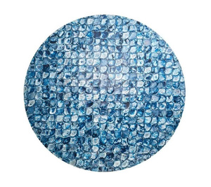 แผ่นรองจานลายมุกมุกมหาสมุทรเครื่องชาร์จตั้งโต๊ะทรงกลมทำด้วยมือโมเสคสีฟ้าตกแต่งตามสั่ง OEM ODM ขายส่ง - Product Image 1