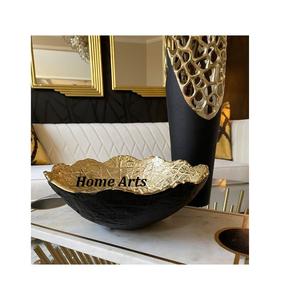 Tazón de bombones para servir de la mejor calidad en aluminio, tazón de postre de color dorado y negro para los más vendidos - Product Image 1