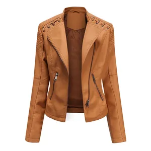 Leren Damesjack Echt Leer-Bolero Classic Slim Fit Stijl