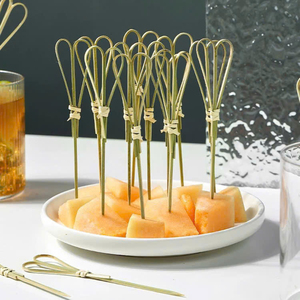 Palillo de dientes de pincho de bambú de corazón para pastel, sándwich, uso en fiestas, suministros de decoración de alimentos, desechable ecológico - Product Image 6