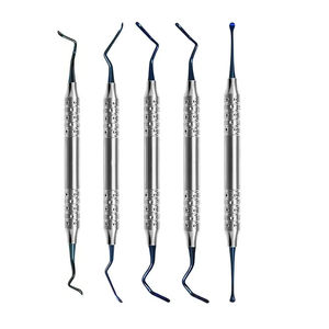 Instrumentos quirúrgicos dentales Dental Vista Implantología Curetas de túnel recubiertas de titanio Juego de 5PCs Escaladores dentales de potencia manual - Product Image 4