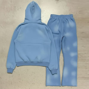 Survêtements brodés délavés de couleur personnalisée, survêtements de haute qualité pour hommes, matière respirante, survêtements pour hommes - Product Image 2