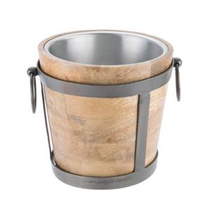 Nuevo diseño de cubo de hielo de metal y madera personalizado al por mayor enfriador de vino diseñador con color de madera natural cubo de hielo enfriador de vino - Product Image 6