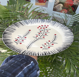 Assiette décorative en céramique au design charmant oiseau bleu et floral pour affichage mural au prix de gros - Product Image 6