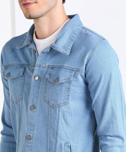 OEM Denim Jeans Jackets for Men With Full Customization / Custom Sport Style Men's Jeans Jacket for Outdoor Wear - Product Image 3
