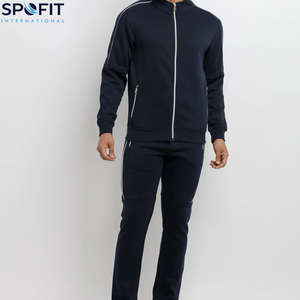 Pull en tricot de couleur unie Survêtement Gym Wear Survêtements vierges deux pièces pour hommes Vente en gros Survêtement Ensemble Sweat-shirt et pantalon - Product Image 4