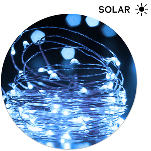 12m. Ghirlanda solare con 100 LED, 8 funzioni, bianco freddo (Electro DH 79.750/12/DIA) - Product Image 1