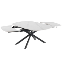 Table à manger extensible et rotative en acier moderne Ram Industrie N401200, capacité 80 kg, 120-180 cm, cuisine et salon, Italie