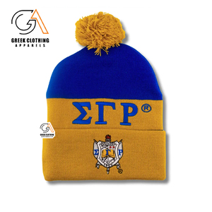 Fabricantes de Gorros Personalizados Sigma Gamma Rho, Gorro de Invierno sin Puños con Estampado Jacquard Completo, Gorros para Hombre con Logotipo Personalizado - Product Image 1