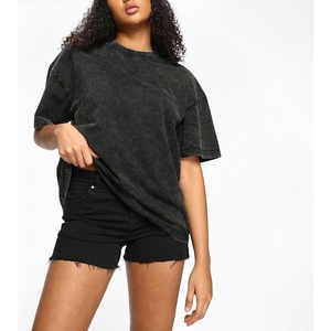 T-shirt vintage délavé à l'acide de haute qualité personnalisé pour femmes, streetwear surdimensionné avec style décontracté, t-shirt pour hommes 2026 - Product Image 2