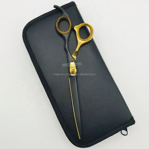 Ciseaux de coiffure professionnels en acier inoxydable 440C, ultra-affûtés, à lame droite, avec étui en cuir, pour salons de beauté et de coiffure - Product Image 5