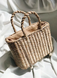 2024กระเป๋าถือผู้หญิงหรูหราห่วงโซ่ปิดซิปลายดอกผักตบชวาวัสดุธรรมชาติมีสไตล์สำหรับถ่ายภาพในงานแต่งงาน - Product Image 3