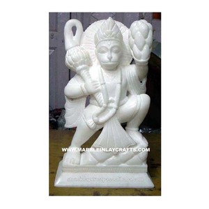 Estatua Religiosa de Hanuman Ji en Mármol Blanco, Escultura de Hanuman Ji, Ídolo de Hanuman Ji en Mármol Blanco, Estatua del Señor Hanuman en Mármol Blanco - Product Image 1