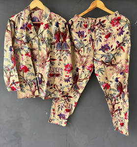 ชุดนอนผ้าฝ้ายแบบทำมือสำหรับผู้หญิงชุดนอนแบบลำลองระบายอากาศได้ดีสำหรับทุกฤดูกาล-สวมใส่ได้ตลอดทั้งปีสำหรับฤดูหนาวฤดูร้อนฤดูใบไม้ร่วงฤดูใบไม้ผลิ - Product Image 2