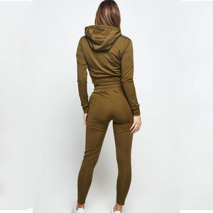 ชุดลำลองสปอร์ตสำหรับผู้หญิง ฤดูใบไม้ร่วง ปี 2026 ผลิตตามสั่งจากโรงงาน ขายส่ง เสื้อฮู้ดแขนยาวแบบมีซิป กางเกงขายาวทรงกว้าง ไซส์พลัส - Product Image 3