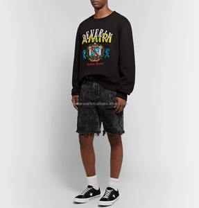 Fabricant pakistanais de jeans amples et longs en denim délavé, style streetwear, pour hommes, en gros, personnalisables, coupe ample, style baggy, et shorts en jean oversize vierges. - Product Image 2