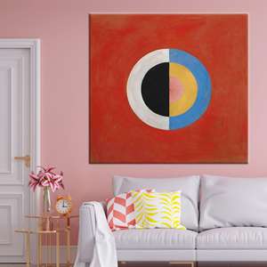 Impression sur toile audacieuse style Bauhaus : Rouge, Bleu, Jaune et Noir, TOILE ENVELOPPÉE - Product Image 1