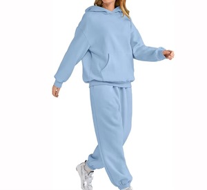 Conjunto Deportivo de Dos Piezas para Mujer, Sudadera con Capucha de Algodón y Pantalones Jogger, Ropa Deportiva Informal, Traje Deportivo Ajustado para Gimnasio - Product Image 4