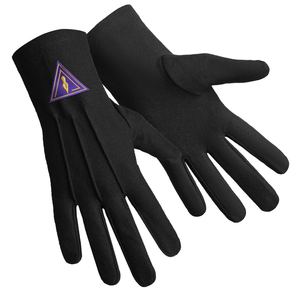 Council Gants Coton Noir Avec Patch Violet Pur 100% Coton Gants Confortables à Porter Utilisés Dans Les Symboles Et Les Traditions Maçonniques - Product Image 2