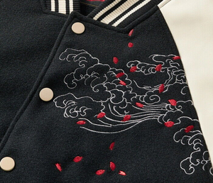 Chaqueta Universitaria de Lana Personalizada de Alta Calidad 2026 con Mangas de Cuero y Bordado de Chenilla para Mujer - Product Image 6