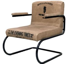 Industrial Genuine Leather Sofa Armchair for Modern Home or Workshop Use - Product Image 1