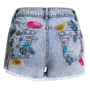 Pantalones vaqueros de cintura alta de verano para mujer, pantalones cortos de mezclilla sueltos informales con diamantes de imitación para uso diario - Product Image 2