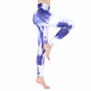 Women's High Waist <b>Tie</b> <b>Dye</b> Yoga <b>Leggings</b> Full Length Sublimation Printed Four-Way Stretch Spandex Polyester Pants - Product Image 6