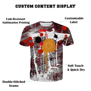 T-shirt de sport pour homme en sublimation, t-shirt personnalisé sublimé, respirant, séchage rapide, léger, design et impression personnalisés, OEM - Product Image 5