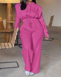 Top corto personalizado de calidad superior para mujer y conjunto de Jogger traje de moda para Otoño e Invierno - Product Image 3