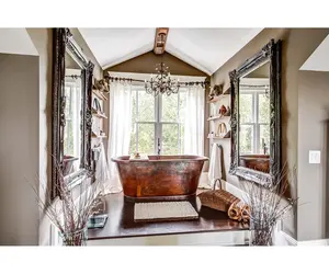 Bañera Ovalada Clásica Hecha a Mano de Aluminio con Acabado Cromado Brillante, Diseño Martillado de Primera Calidad para Villa - Product Image 3