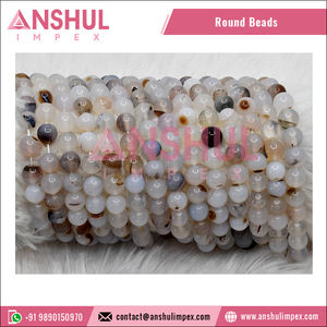 Perles d'onyx blanc de bonne qualité, brins de perles de pierres précieuses disponibles en taille personnalisée 4mm 8mm 6mm 10mm 12mm 14mm - Product Image 6