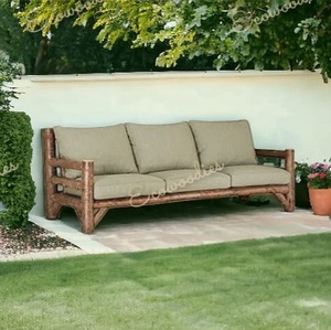 Lujo Natural de mediados de siglo de 3 plazas de bambú tejido a mano sofá cama para el hogar jardín hoteles villas apartamentos - Product Image 6