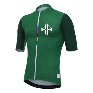 Maillots de cyclisme personnalisés avec fermeture éclair complète, matériau vierge 100% polyester, logo personnalisé de haute qualité de qualité supérieure pour hommes - Product Image 1