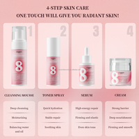 8 en 1 Vente à Chaud Naturel Curcuma Acide Kojique Éclaircissant Blanchiment Rétinol Hydratant Réparation Anti-âge Coréen Ensemble de Soins de la Peau