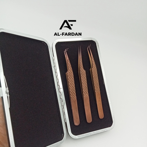 แหนบปลายแหลมสำหรับการต่อขนตาพลาสม่าโรสโกลด์ด้ามจับเพชร - Product Image 1