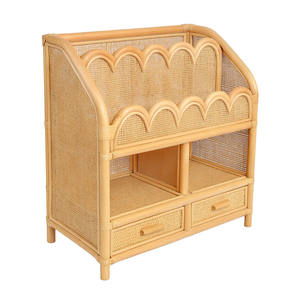Étagère en rotin avec arche, armoire de rangement, bibliothèque en osier faite à la main avec tiroirs, organisateur de chambre d'enfant, meubles bohèmes naturels pour enfants - Product Image 6