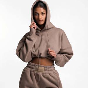 Sweat à capuche zippé classique pour femmes coton coréen goutte épaule Anti-boulochage respirant hoddies pour femme - Product Image 4