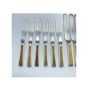 Cubiertos con mango de hueso de acero inoxidable, cuchara de boda de la India, tenedor, cubiertos de acero con espejo, juego de cuchillos de cocina - Product Image 2