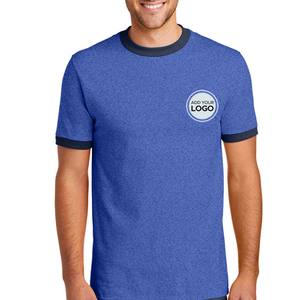 T-shirts Ringer pour hommes, en coton poly, jersey simple, col rond, t-shirt Ringer - Product Image 1