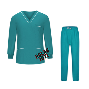 Workwear Stylish Unisex Hospital Nurse <b>Scrub</b> <b>Set</b> with Woven Fabric and Needle Detection Medical <b>Scrubs</b> - Product Image 4