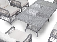 Ensemble de table et chaises de jardin en rotin de qualité supérieure, structure en aluminium moderne, 7 pièces, fabriqué en Turquie