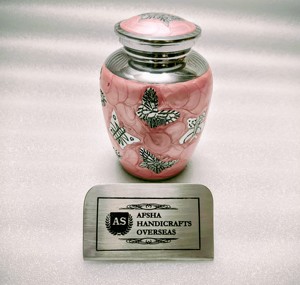 Urna Funeraria de Metal Azul Estilo Europeo, Latón/Aluminio Grabado, Pulido Metálico con Relleno Rojo para Guardar Cenizas de Mascotas - Product Image 4