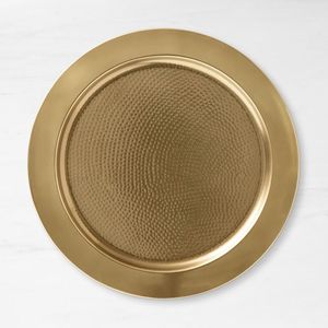Assiette de présentation ronde décorative de luxe élégante et moderne en métal noir mat poli pour les tables de banquet et de mariage - Product Image 3