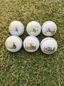 Pelotas de cricket blancas al por mayor profesionales Pelota de cuero de 4 piezas con logotipo OEM - Product Image 2