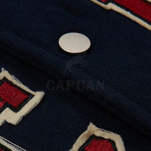 Veste de baseball letterman en coton personnalisée pour hommes, vêtements à col montant unis et vierges, vente en gros - Product Image 4